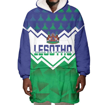 Personalised Lesotho Independence Day Wearable Blanket Hoodie Naha ea Lesotho Proud LT14
