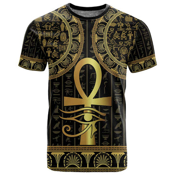 Afro Ancient Egypt Ankh and Eye Of Horus T shirt Egyptian Hieroglyphs LT14