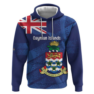 Personalised Cayman Islands Hoodie Coat Of Arms Grunge Style LT14
