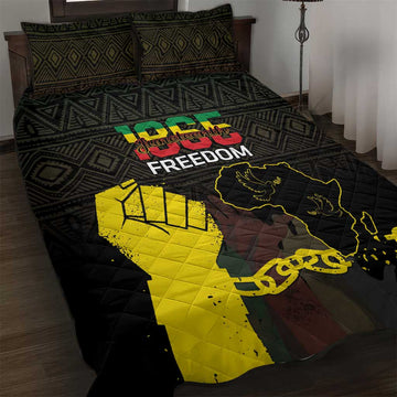 Juneteenth Freedom Day Quilt Bed Set 1865 Black Independence African Pattern LT14