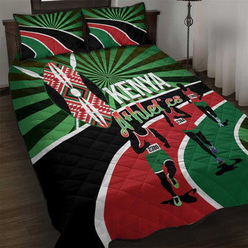 Afro Athletics Kenya Quilt Bed Set Olono Maasai Shield Running Way LT14
