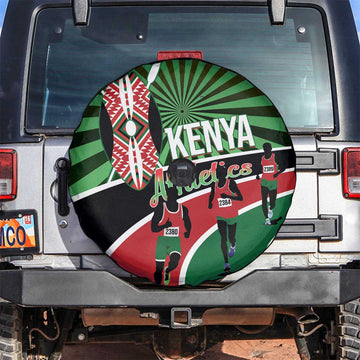Athletics Kenya Spare Tire Cover Maasai Shield Running Way LT14