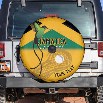 Custom Jamaica Lacrosse Spare Tire Cover Streamertail Hummingbird With Flag LT14