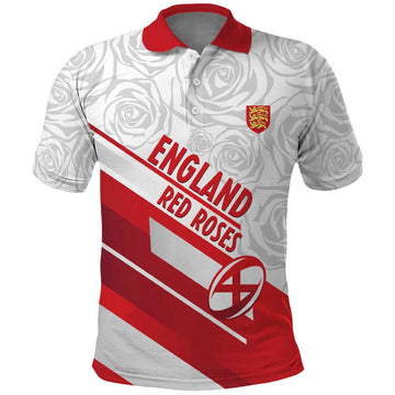 England Rugby Custom Polo Shirt 2025 Come On Red Roses LT14