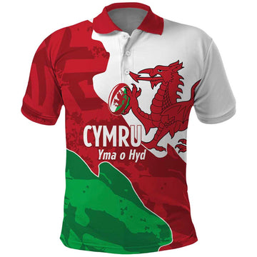 Wales Rugby Custom Polo Shirt Go Cymru Yma O Hyd LT14
