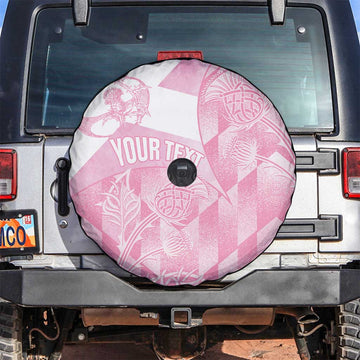 Scotland Rugby Custom Spare Tire Cover Go Scottish Thistle Pink Version LT14