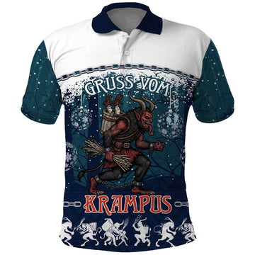 Gruss vom Krampus Christmas Polo Shirt Creepy Xmas Devil LT14