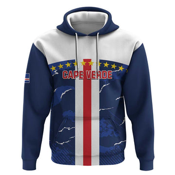 Custom Cape Verde Football Hoodie Go Blue Sharks - Sporty Version LT14