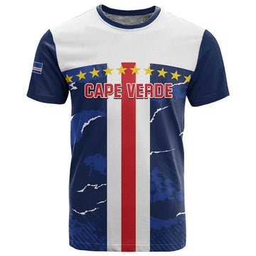 Custom Cape Verde Football T shirt Blue Sharks Sporty LT14
