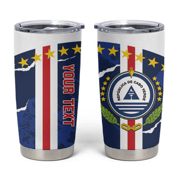 Custom Cape Verde Football Tumbler Cup Blue Sharks Sporty LT14