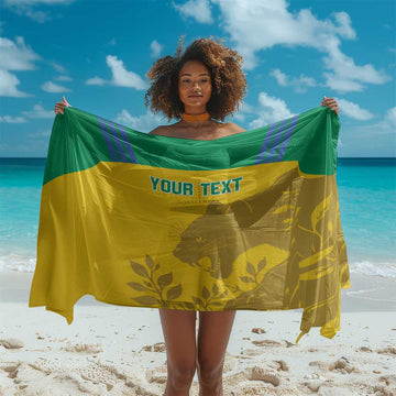 Personalized Gabon Football Sarong Allez Les Pantheres LT14
