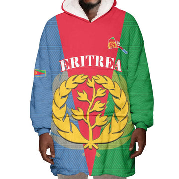 Personalised Eritrea Wearable Blanket Hoodie Eritrean Map Mix African Pattern Simple Style LT14