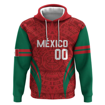 Custom Baseball Mexico 2024 Hoodie Aztec Calendar Pattern - Dynamic Style LT14