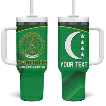 Custom Comoros Football Tumbler With Handle Allez Les Coelacantes LT14