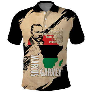 Marcus Garvey Day Polo Shirt UNIA Flag Mix African Map LT14