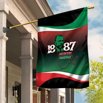 Marcus Garvey 1887 Garden Flag African Map Curves Style LT14