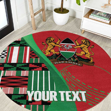 Custom Kenya Cricket Round Carpet Simbas African Kente LT14