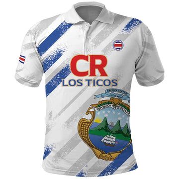 Custom Costa Rica Football Polo Shirt Go Champions Los Ticos LT14