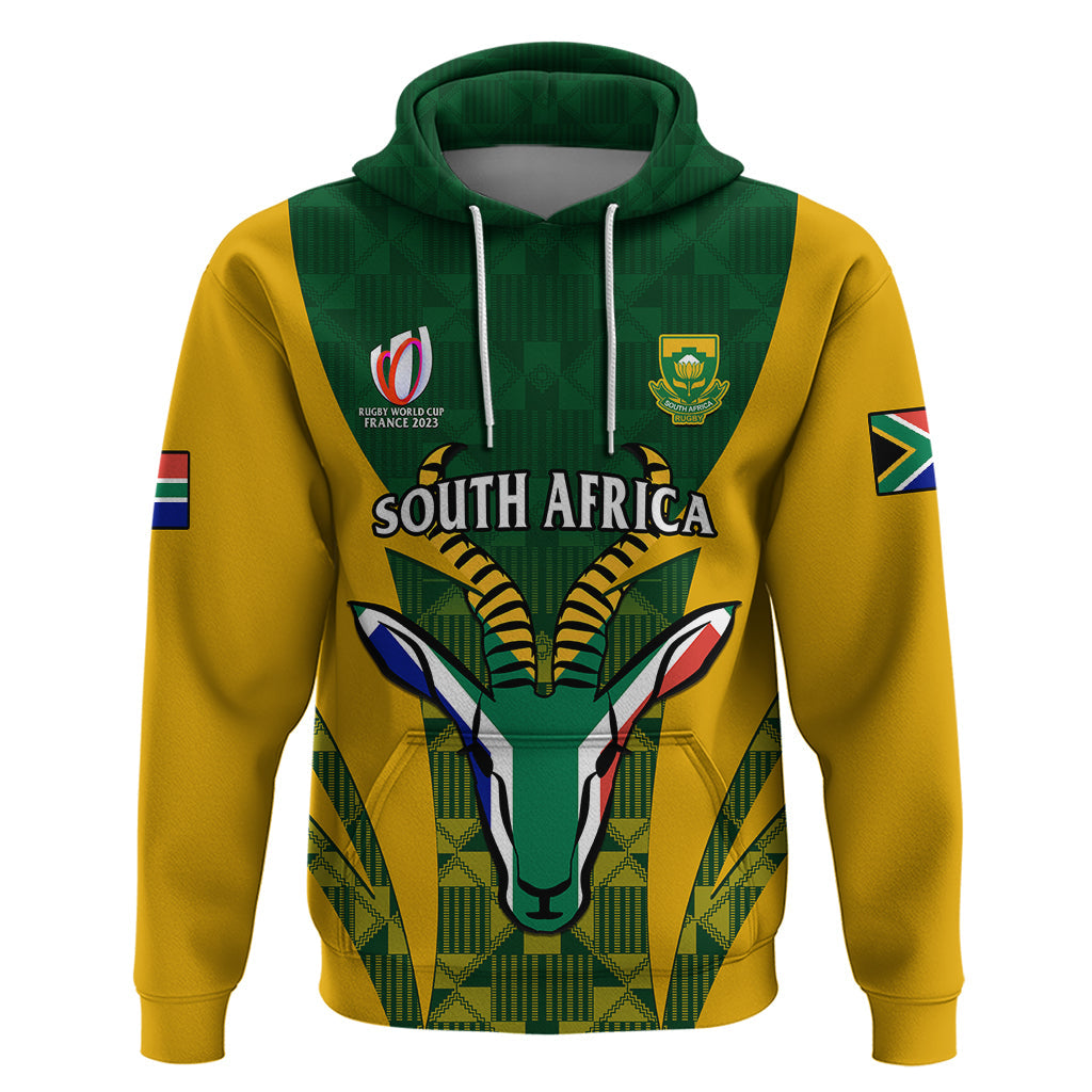 Custom South Africa Rugby Hoodie Go Springboks Kente Pattern With Bokke LT14