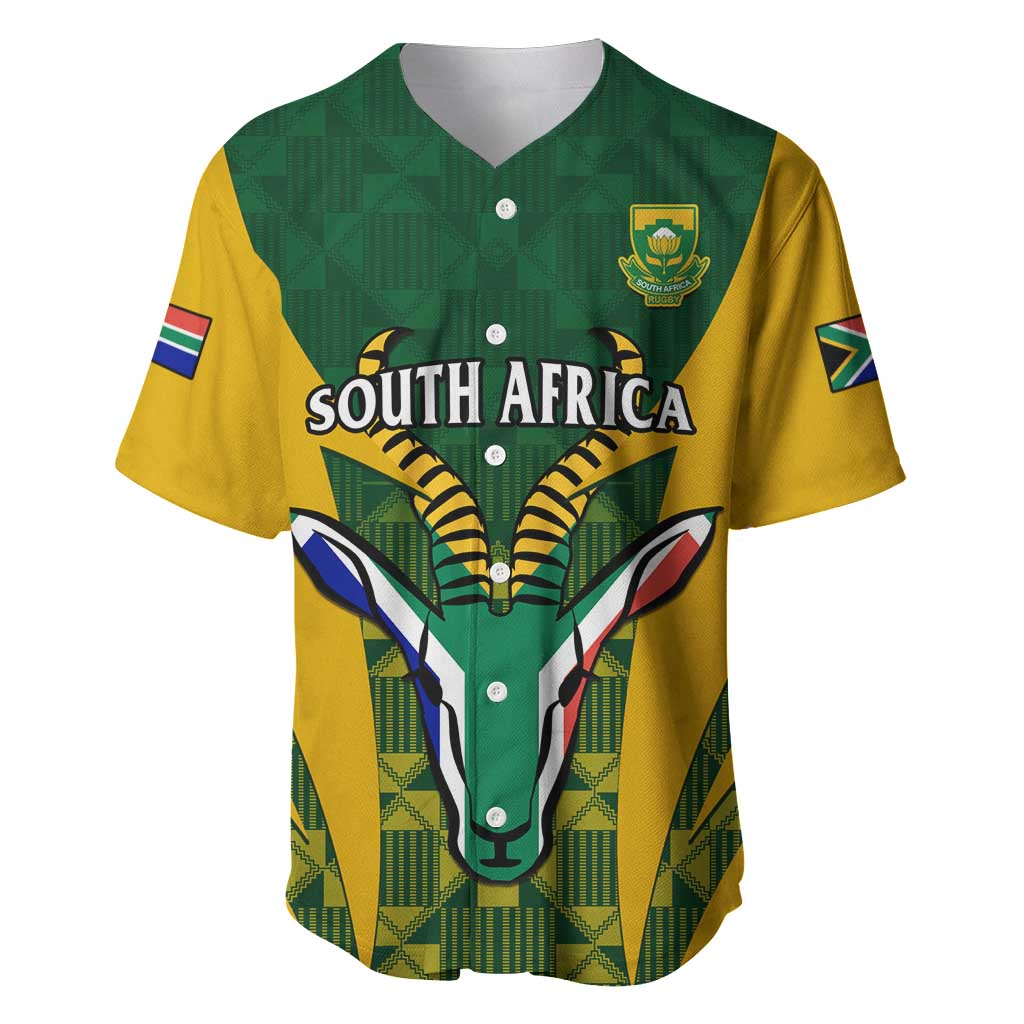 Custom South Africa Rugby Baseball Jersey Go Springboks Kente With Bokke LT14