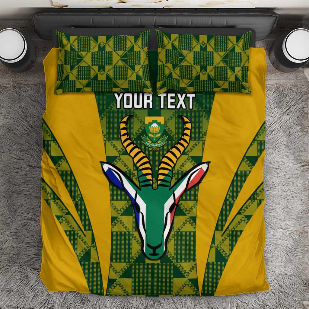 Custom South Africa Rugby Bedding Set Go Springboks Kente With Bokke LT14