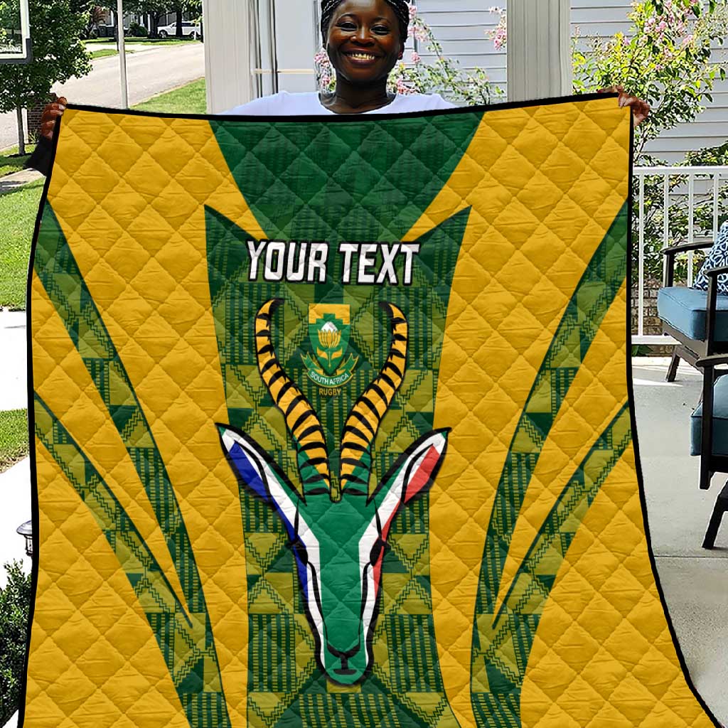 Custom South Africa Rugby Quilt Go Springboks Kente With Bokke LT14
