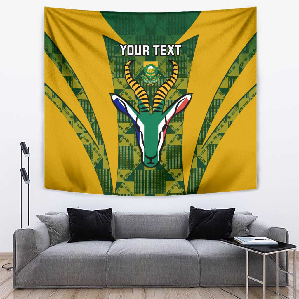 Custom South Africa Rugby Tapestry Go Springboks Kente With Bokke LT14