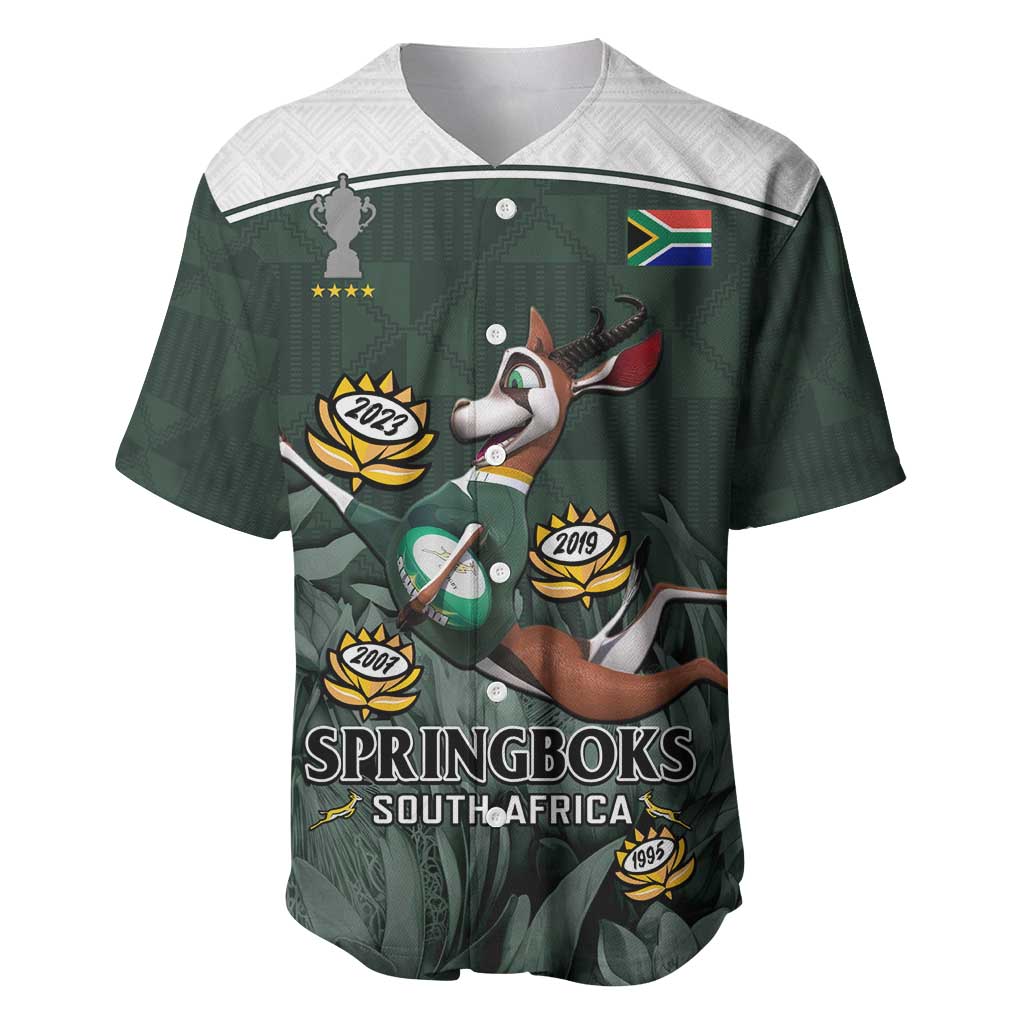 Custom South Africa Rugby Baseball Jersey Springboks 4th Champions World Cup Proud Bokke LT14