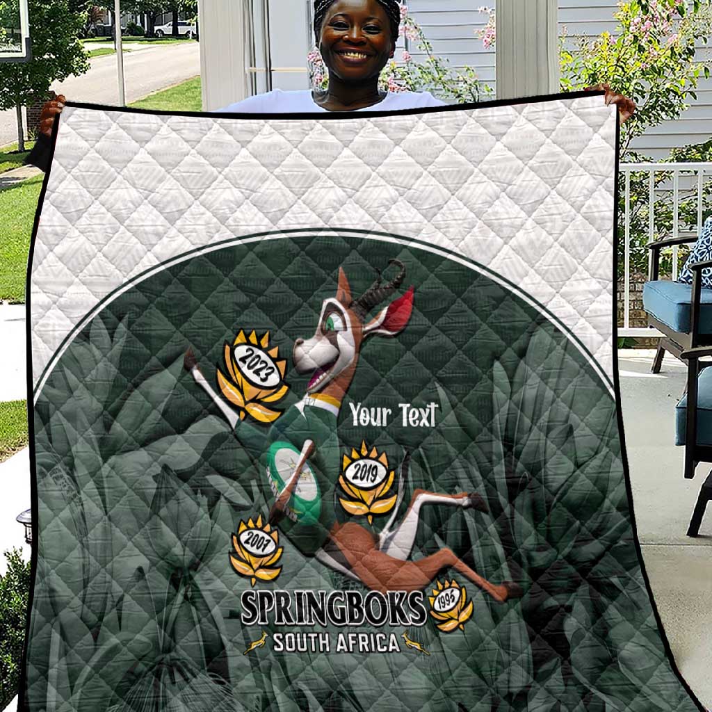 Custom South Africa Rugby Quilt Springboks 4th Champions World Cup Proud Bokke LT14