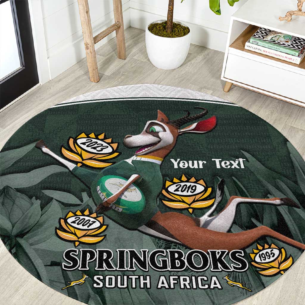 Custom South Africa Rugby Round Carpet Springboks 4th Champions World Cup Proud Bokke LT14