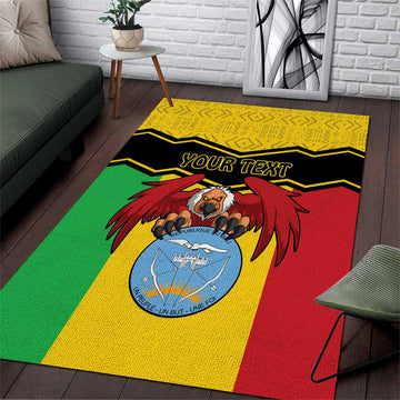Personalized Afro Mali Vulture Area Rug Coat Of Arms - Bogolan Pattern LT15