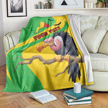 Personalized Afro Mali Vulture Blanket Flag Map - Bogolan Pattern LT15