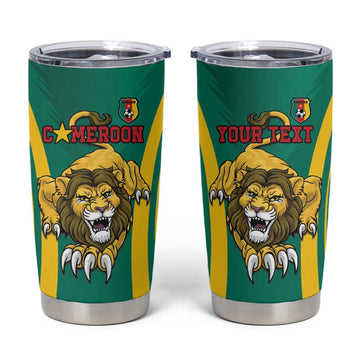 Custom Afro Cameroun Football Tumbler Cup Go Les Lions Indomptables LT15