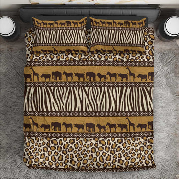 Leopards and Zebra Skins Bedding Set Mix African Pattern LT15