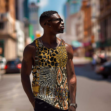 Wild Animal Skins Men Tank Top African Tribal Pattern LT15