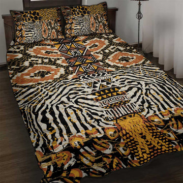 Wild Animal Skins Quilt Bed Set African Tribal Pattern LT15