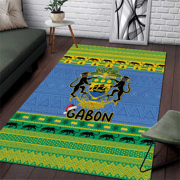 Afro Gabon Christmas Area Rug Coat Of Arms Mix African Pattern LT15