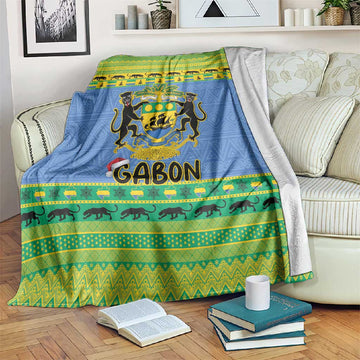 Afro Gabon Christmas Blanket Coat Of Arms Mix African Pattern LT15