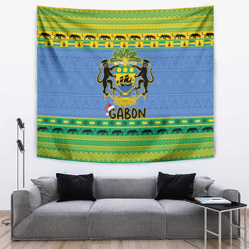 Afro Gabon Christmas Tapestry Coat Of Arms Mix African Pattern LT15