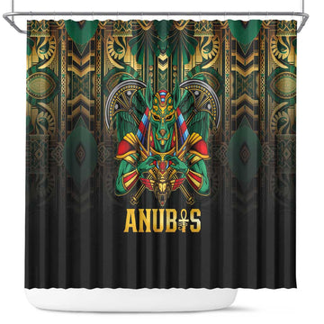 Egypt Anubis Shower Curtain Golden Ancient Egypt Pattern LT15