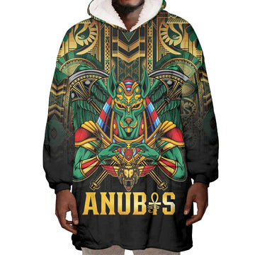 Ancient Egypt Wearable Blanket Hoodie Anubis Egyptian LT15