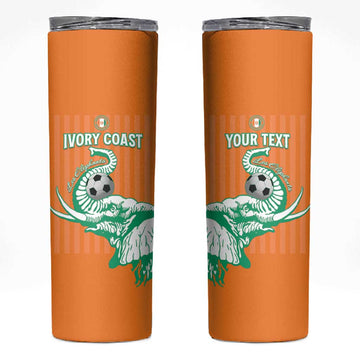 Custom Cote dIvoire Football Skinny Tumbler Les Elephants LT15