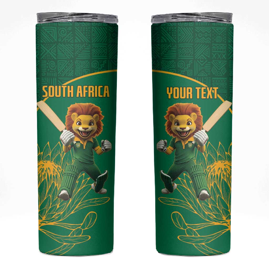 Custom South Africa Skinny Tumbler Lion Mascot Proteas Cricket LT15
