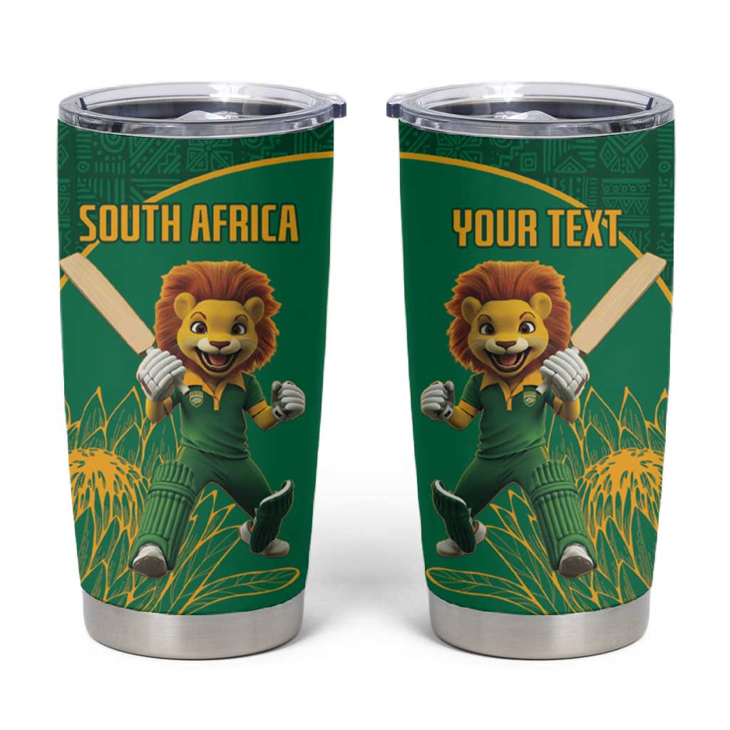 Custom South Africa Tumbler Cup Lion Mascot Proteas Cricket LT15