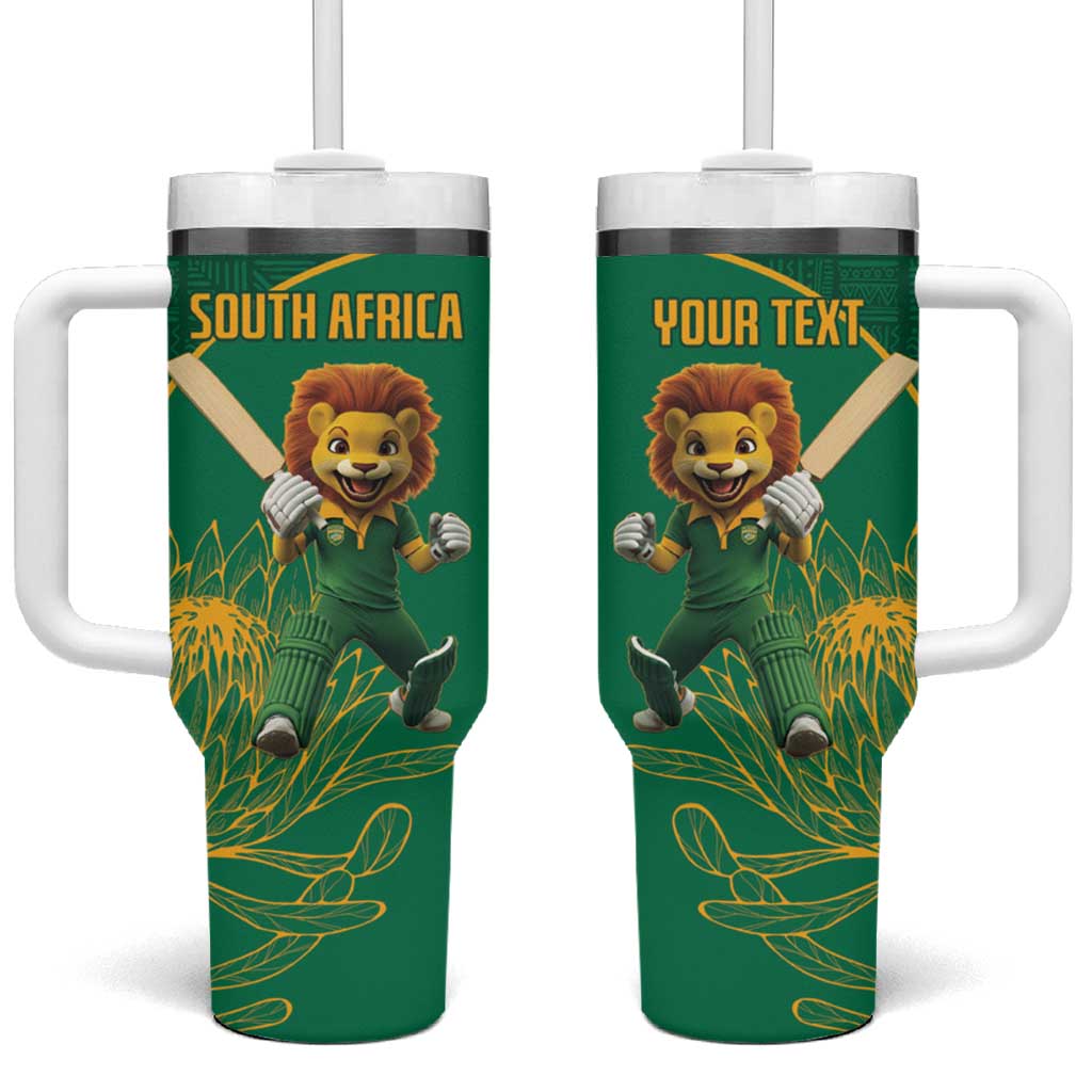 Custom South Africa Tumbler With Handle Lion Mascot Proteas Cricket LT15