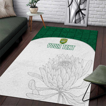 Custom Afro South Africa Cricket Area Rug Go Proteas - African Pattern LT15