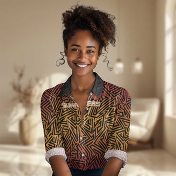 Custom Afro South Africa Cricket Women Casual Shirt Eastern Cape - Go Sunrisers LT15