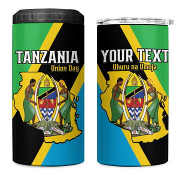 Personalised Afro Tanzania 4 in 1 Can Cooler Tumbler Happy Union Day LT15