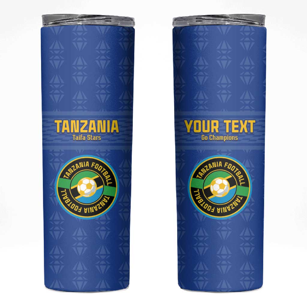 Custom Tanzania Football Skinny Tumbler Taifa Stars Go Champions LT15