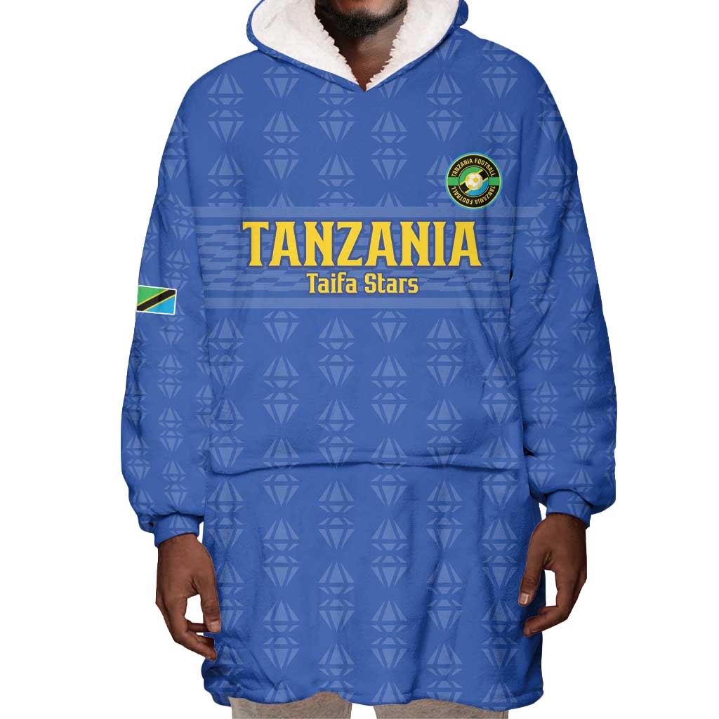 Custom Tanzania Football Wearable Blanket Hoodie Taifa Stars Go Champions LT15